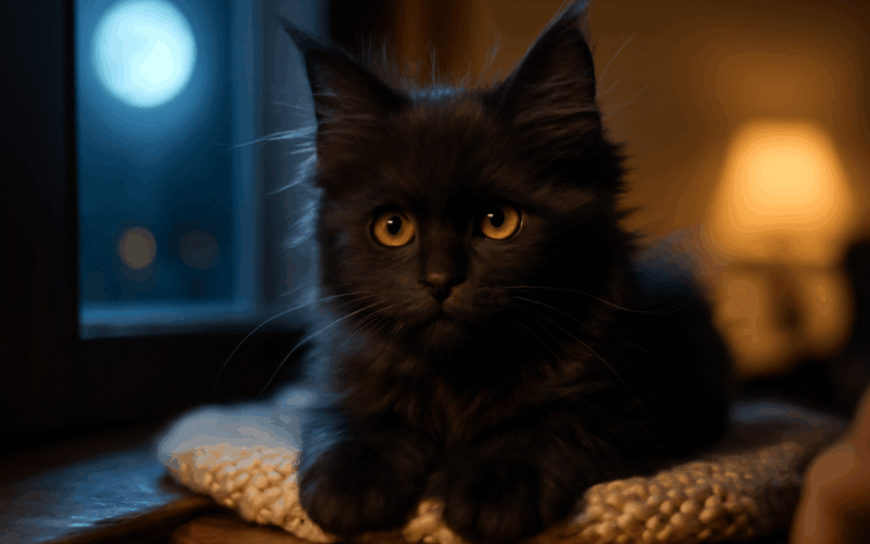 Cerne kote maine coon pripomina male mlade vlkodlaka 1769187660704