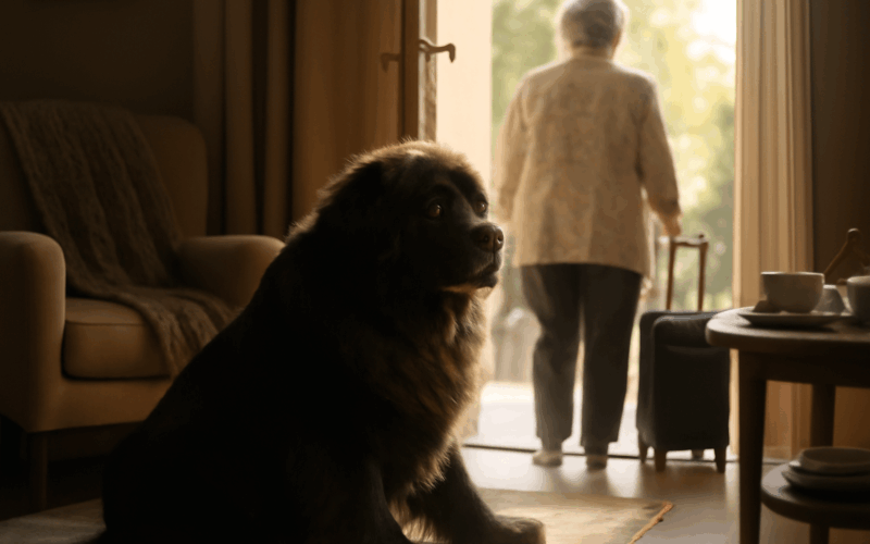 Chewy a jeho 96leta babicka newfoundland ktery nesnese louce 1767754885260