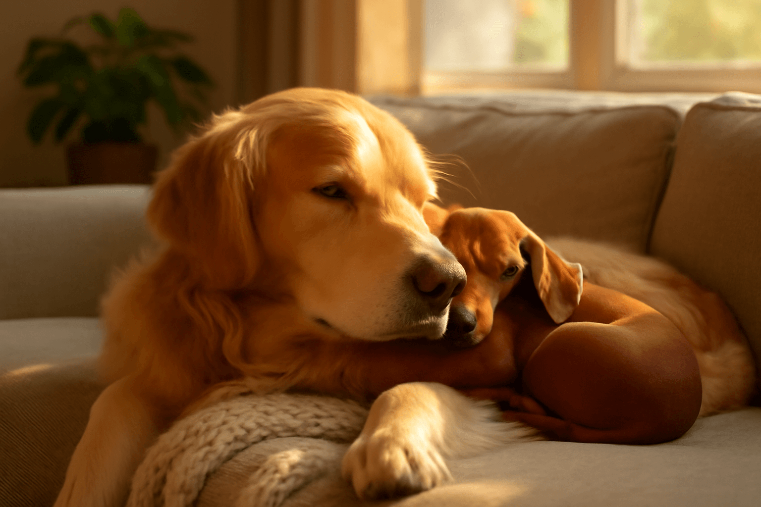 Clementine a rusty zlata retrivra a jezevcik kteri se neusta 1767286892927