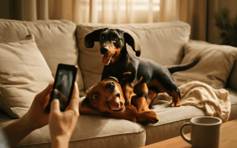 Dva mini jezevcici rozjizdeji gaucove zapasy a my se tomu ne 1768424456696