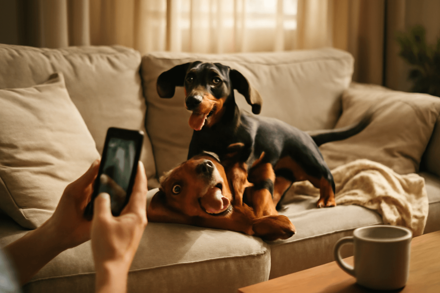 Dva mini jezevcici rozjizdeji gaucove zapasy a my se tomu ne 1768424456696