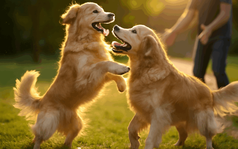 Dva zlati retrivri prozili dojemne setkani po mesici 1767913288009