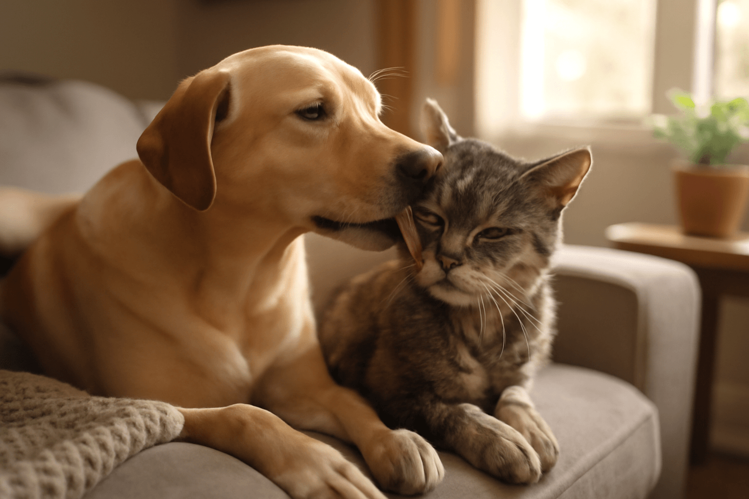 Fenka pecuje o sveho 26leteho kocoura olizovanim mu pomaha z 1767402097912