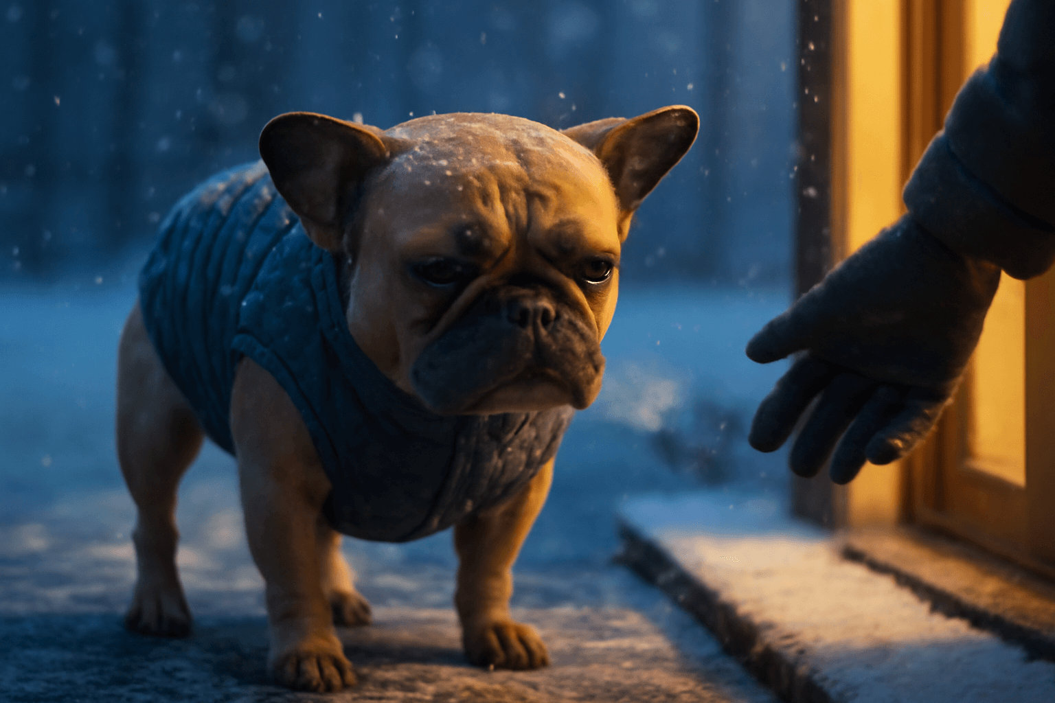 Francouzsky buldocek luna nenavidi zimu v bundicce ma porad 1767740482979