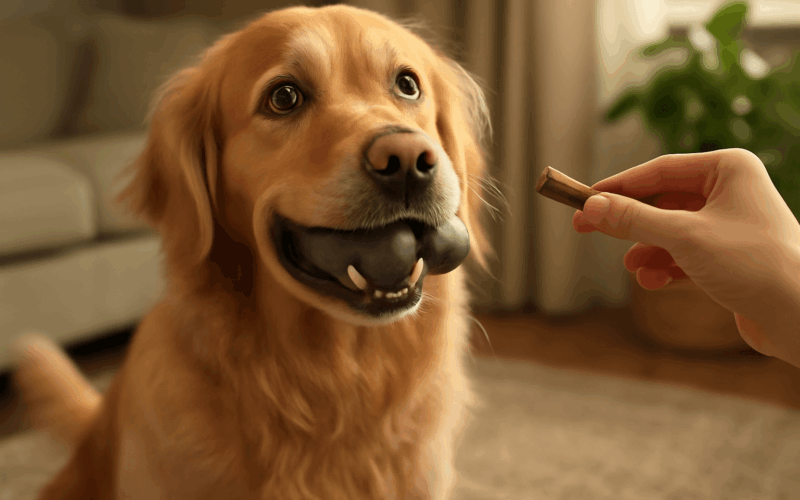 Golden retriever duke tajne schovava kameny vse kvuli pamlsk 1768194058770