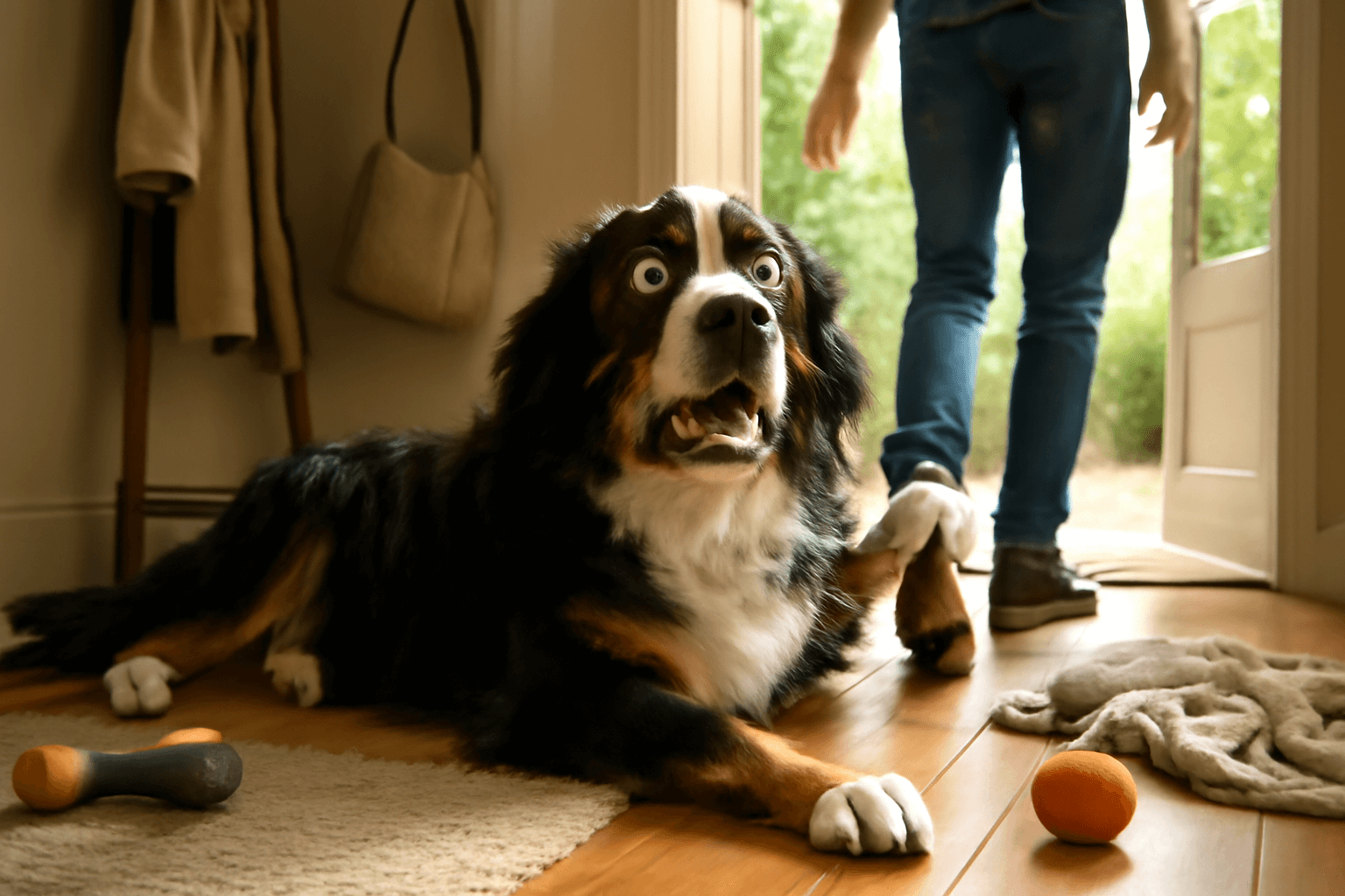 Great bernese hazi hysterickou scenu protoze se maminka vrac 1769439653047