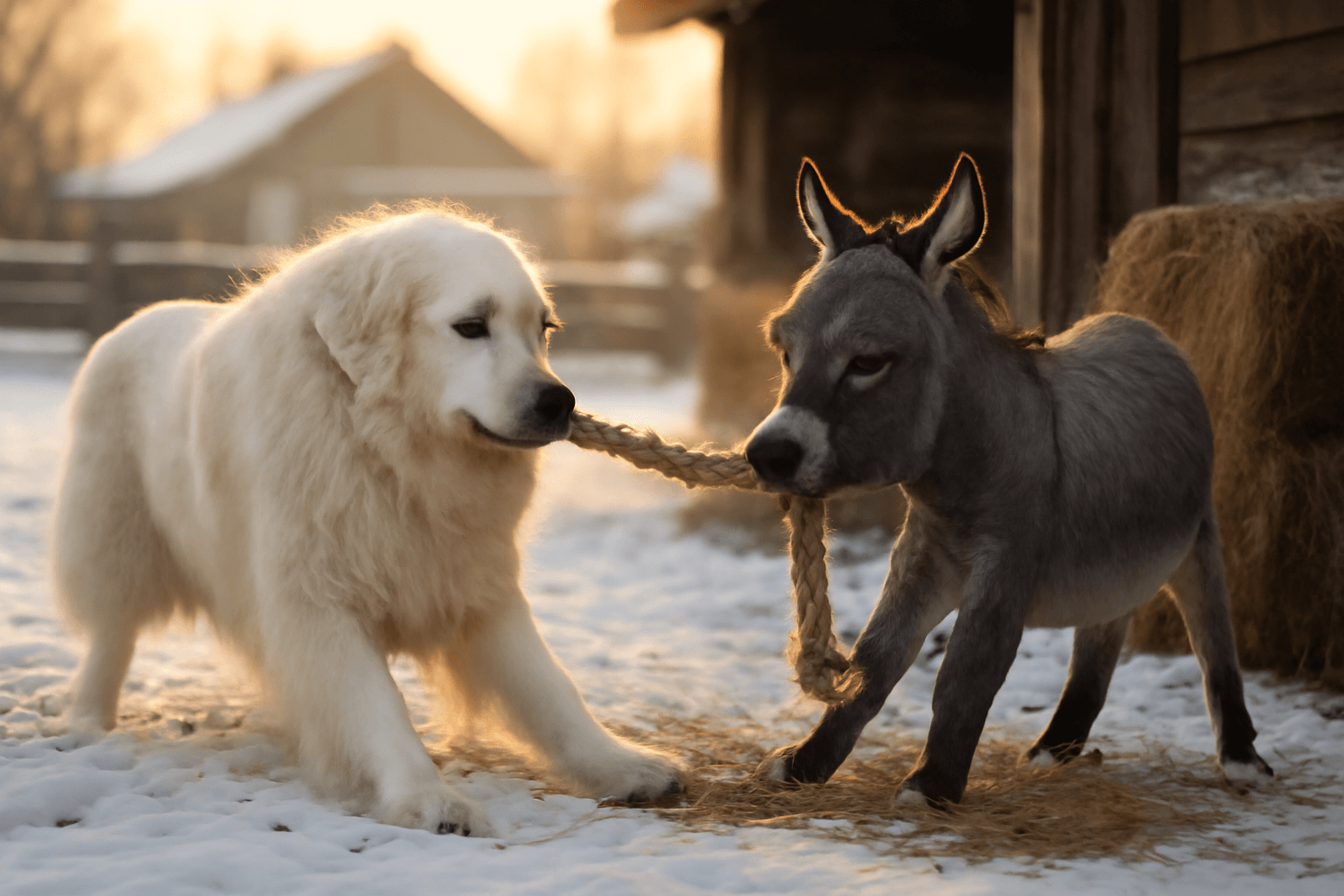 Great pyrenees a mini osel nejroztomilejsi pretahovani na fa 1769518851984
