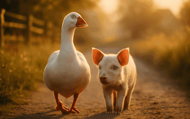 Husa ralph a prase penelope kazdodenni prochazka dvou nerozl 1768273241281