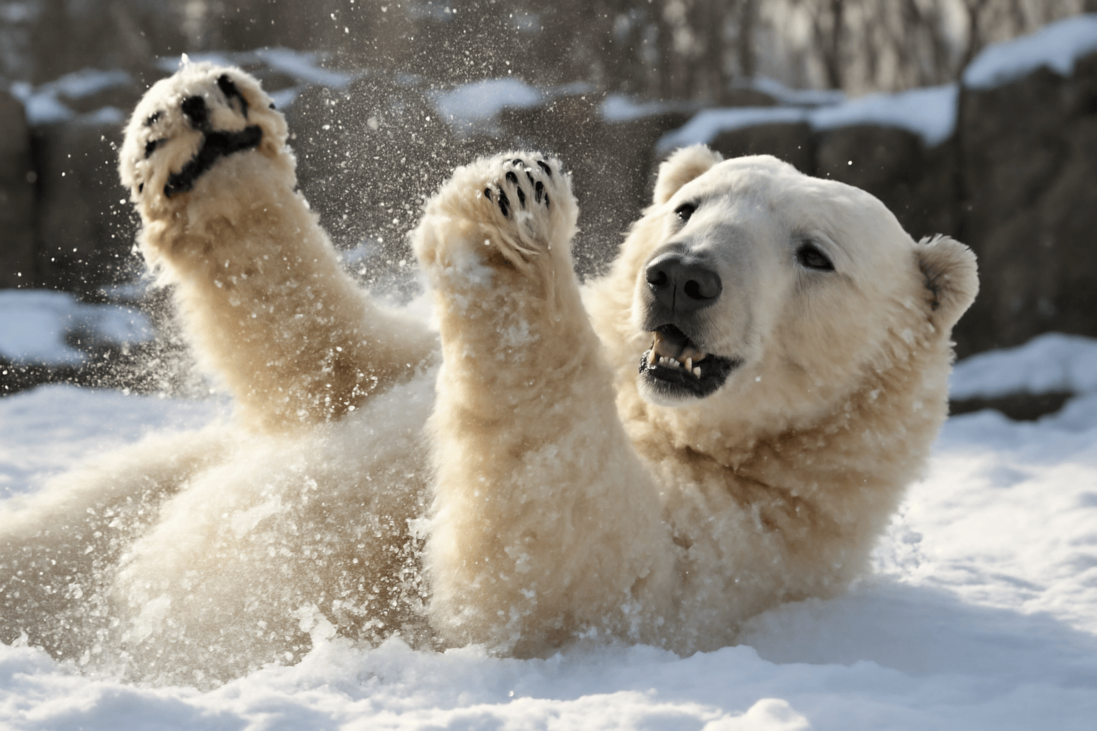 Ledni medved koda si v memphis zoo uziva snih jako male dite 1769454073238