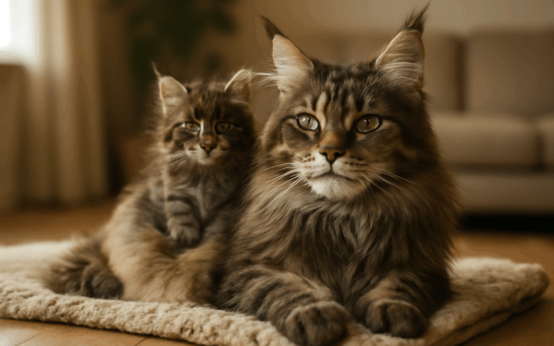 Maine coon a jeji mini ja maminka s kotetem ktere vypada jak 1768057272020