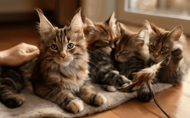Maine coon koteci paleta pripomina kaleidoskop 1769878861181