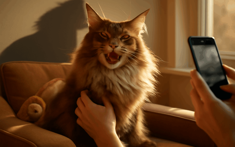 Maine coon ktery si mysli ze zni jako lev 1768316463568