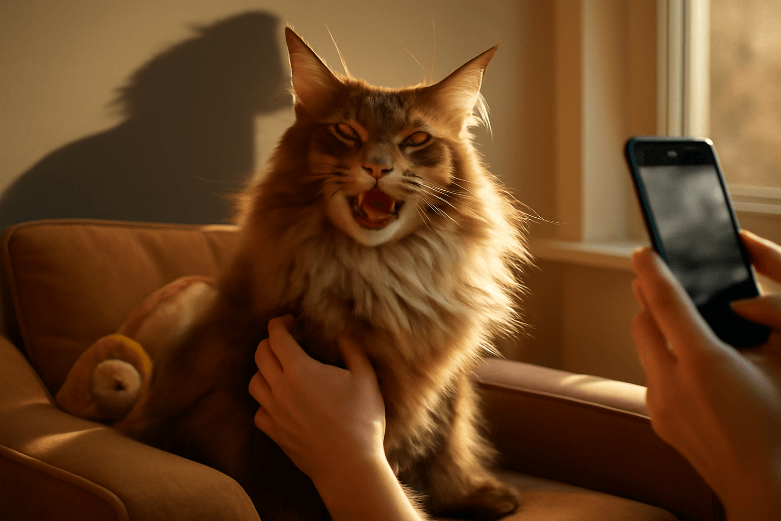 Maine coon ktery si mysli ze zni jako lev 1768316463568