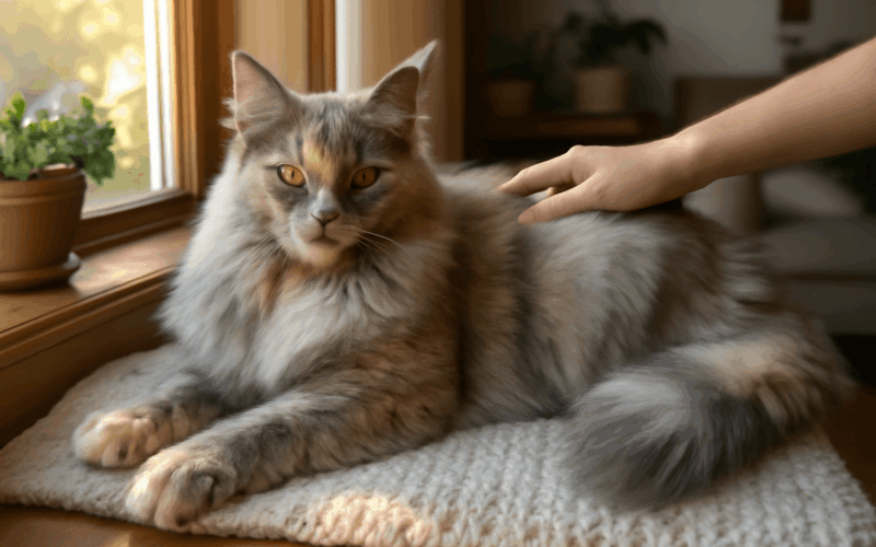 Maine coon lilac kocka ktera vypada jako kus modreho syra 1769436095643