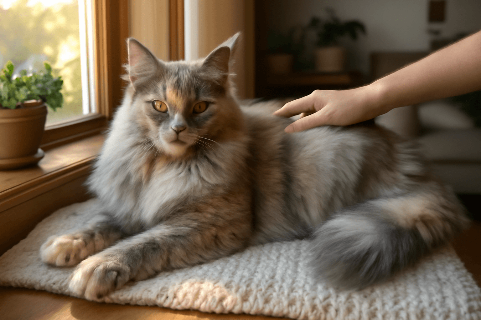 Maine coon lilac kocka ktera vypada jako kus modreho syra 1769436095643