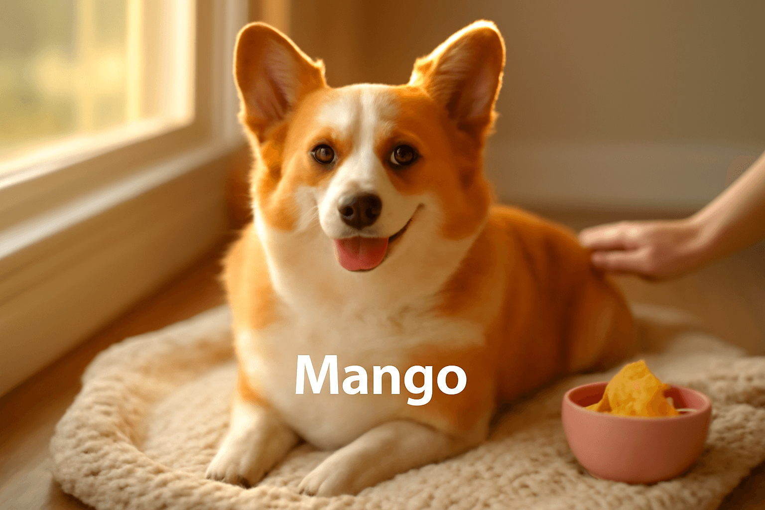 Mango oranzovy corgi mix ktery vypada jako pomerancovy sorbe 1768446080923