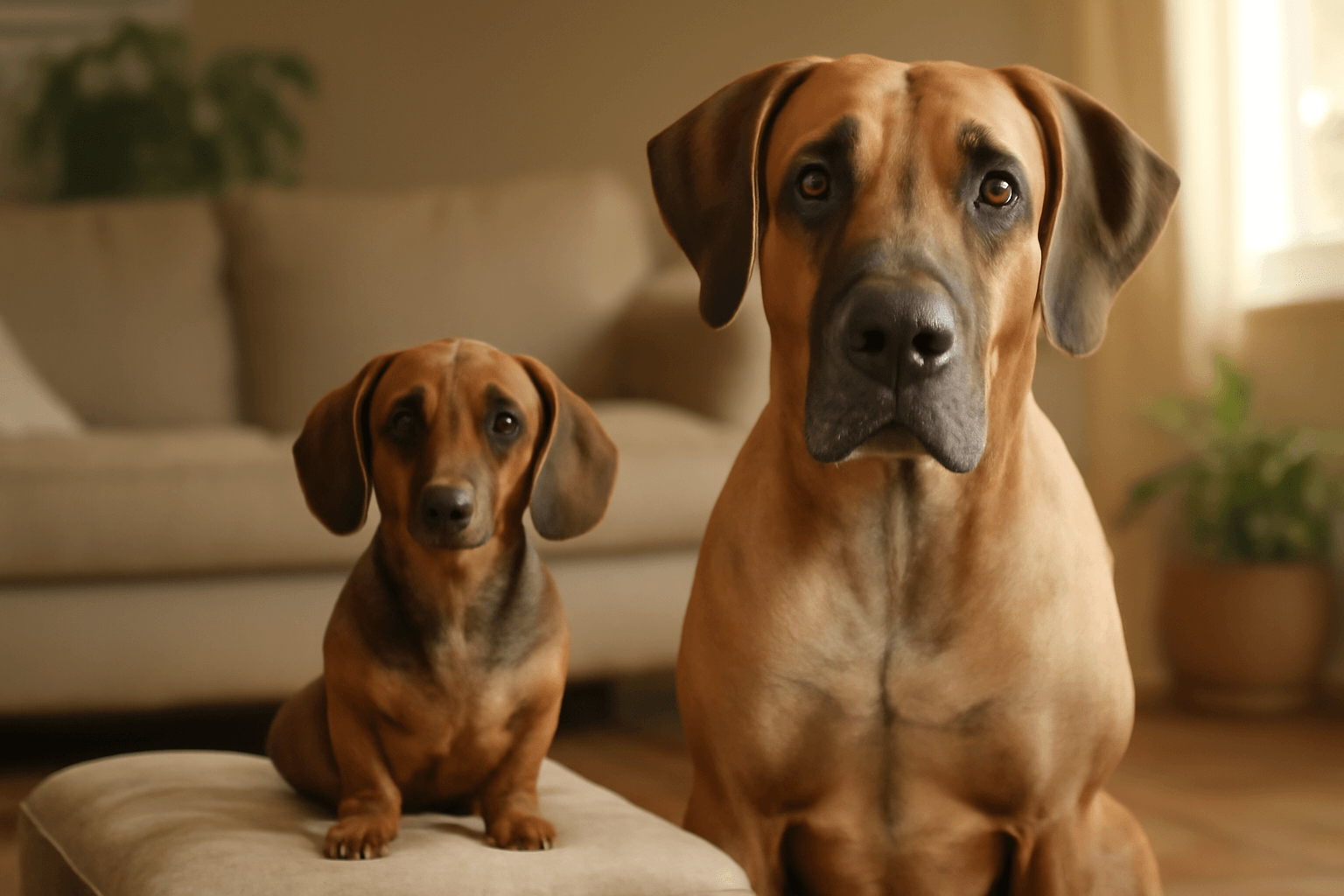 Mini jezevcik a doga vypadaji jako dvojcata jen v rozdilnem 1768532465610