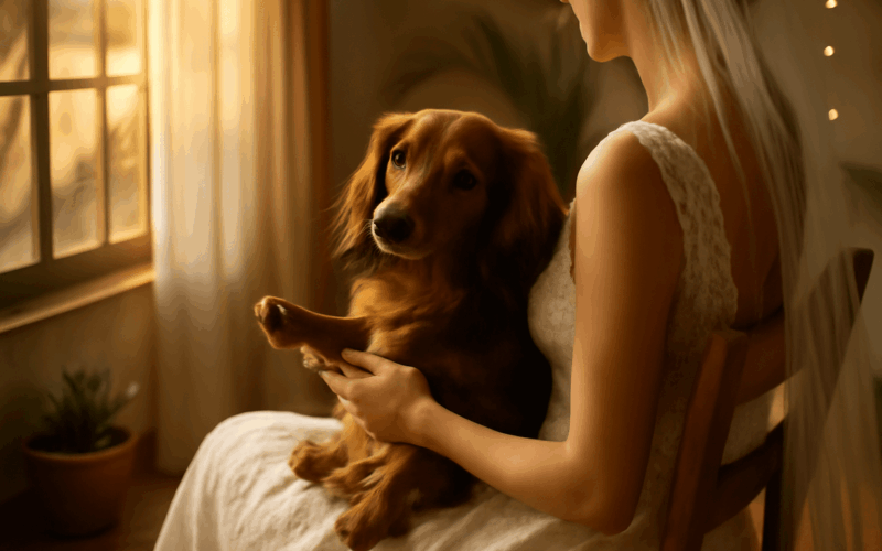 Nevesta vzala na svatbu sveho jezevcika i kdyz to znamenalo 1768964446804