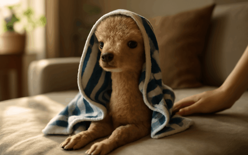 Novorozena alpaka bonbon deset minut na svete zabalena v ruc 1768870861325