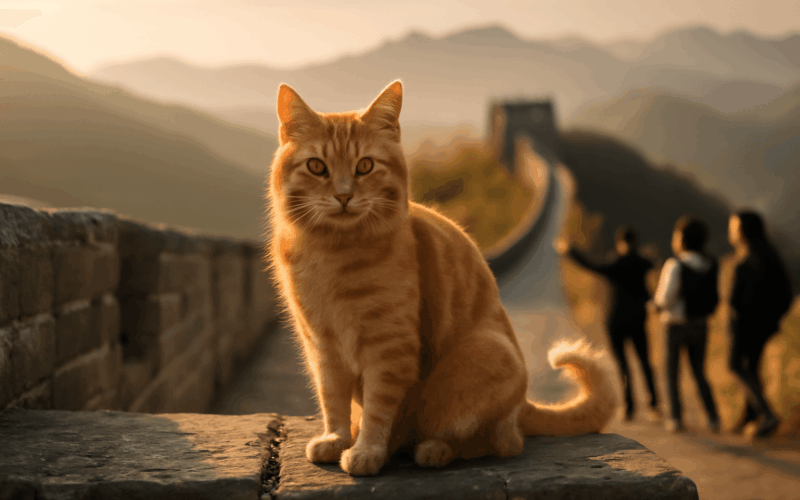 Oranzovy kocour prebral pozornost na velke cinske zdi 1767654079869