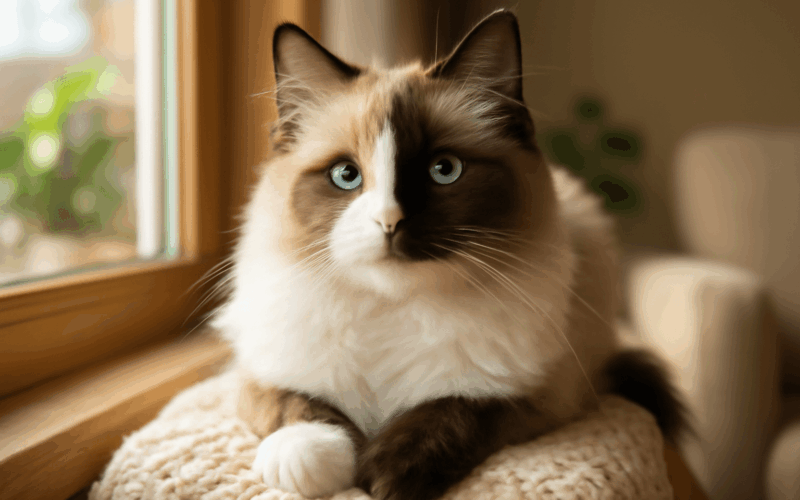 Pebbles chimerova ragdoll s dokonale rozdelenou tvari 1767711693890