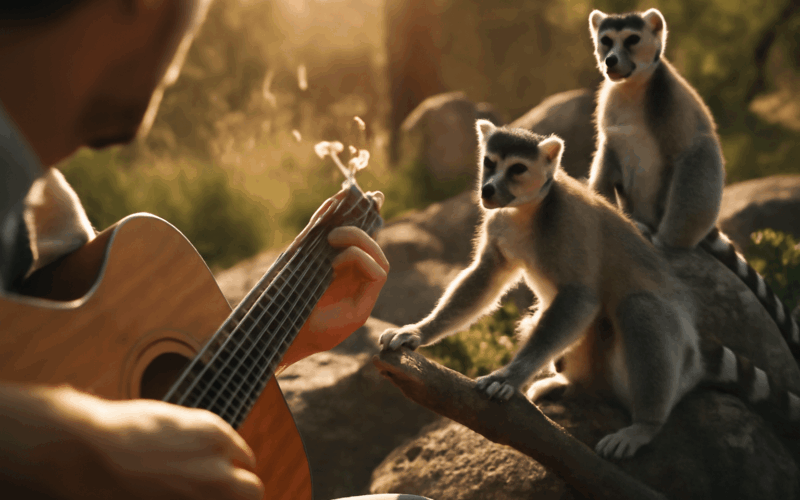 Plumes okouzluje lemury akustickym koncertem v lumigny safar 1768676450396