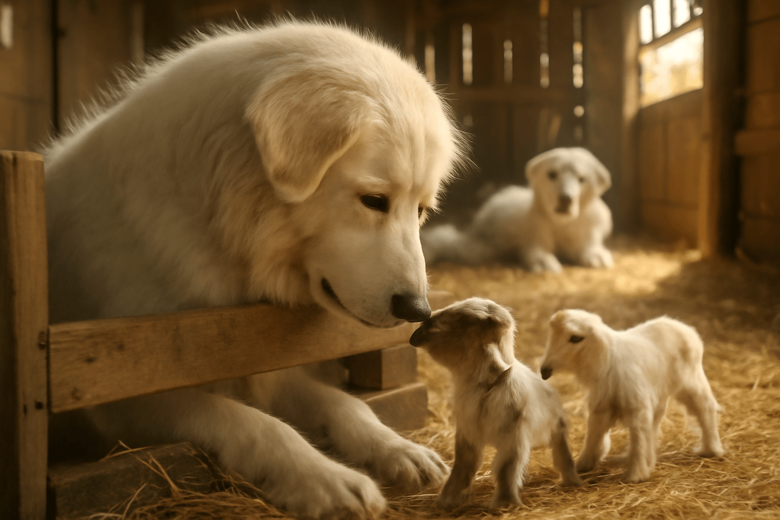 Pyrenejsky ovcak milo trpelive ceka na nova kuzlata 1769461259027