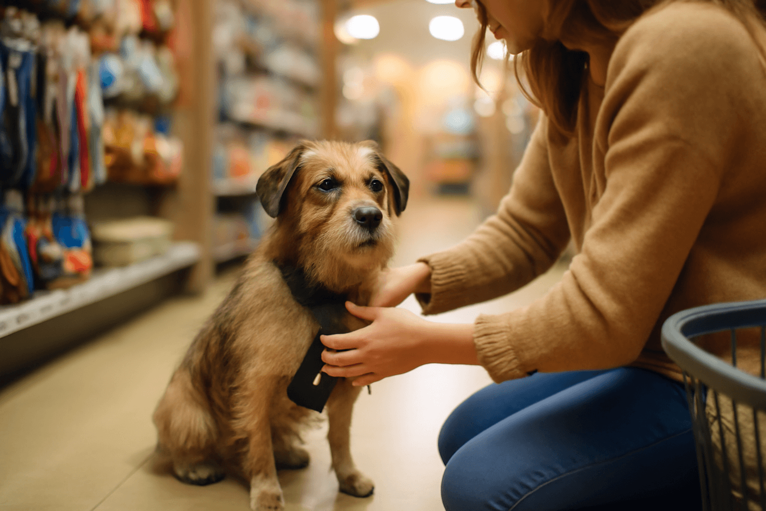 Toulavy pejsek vbehl do targetu a odchazel uz s novou rodino 1769014860821