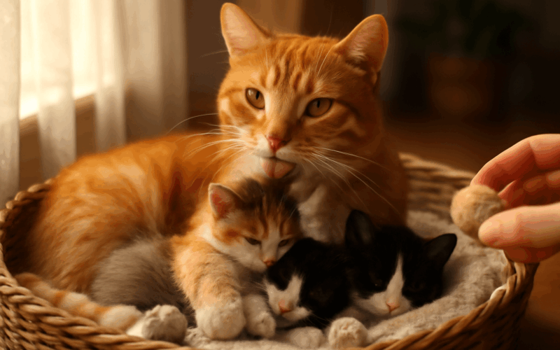 Baby corn se stal tatinkem osirelych kotat 1770483658923