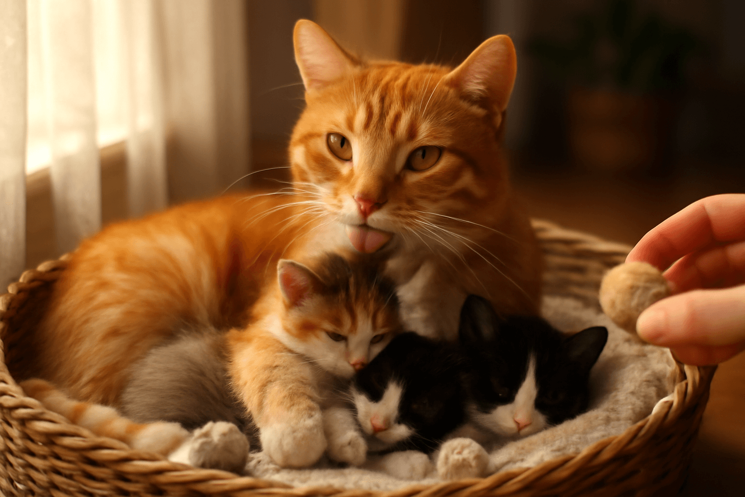 Baby corn se stal tatinkem osirelych kotat 1770483658923