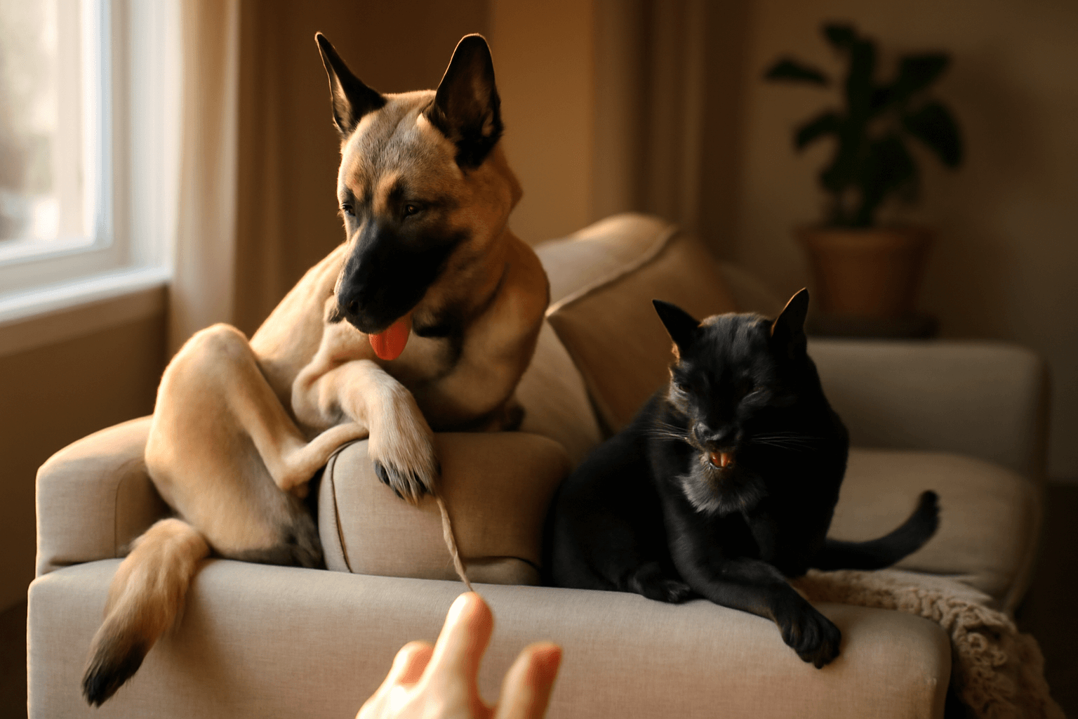 Belgicky malinois ktery se chova jako kocka naucila ho tomu 1771786952875