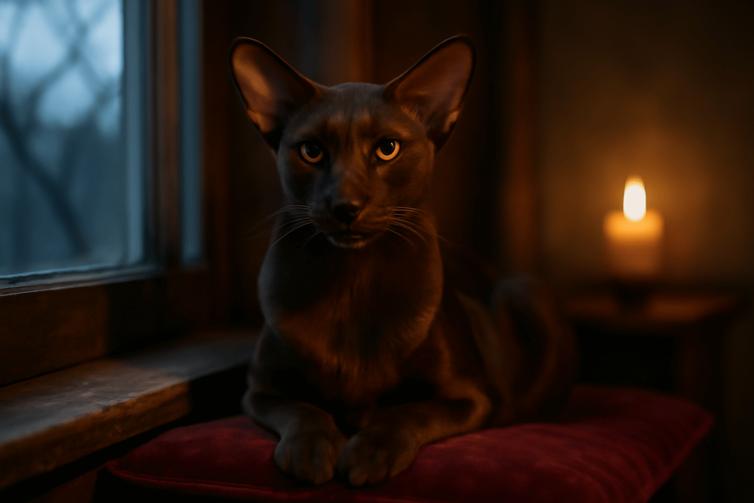 Dexter cokoladovy oriental shorthair s upirim vyrazem 1771441305454