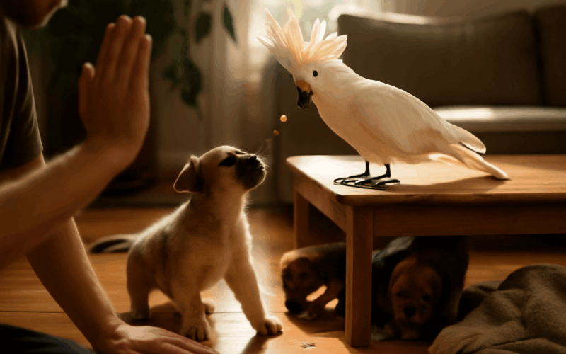 Furby kakadu si dela pravidla sam schvalne krmi stenata 1770577246207