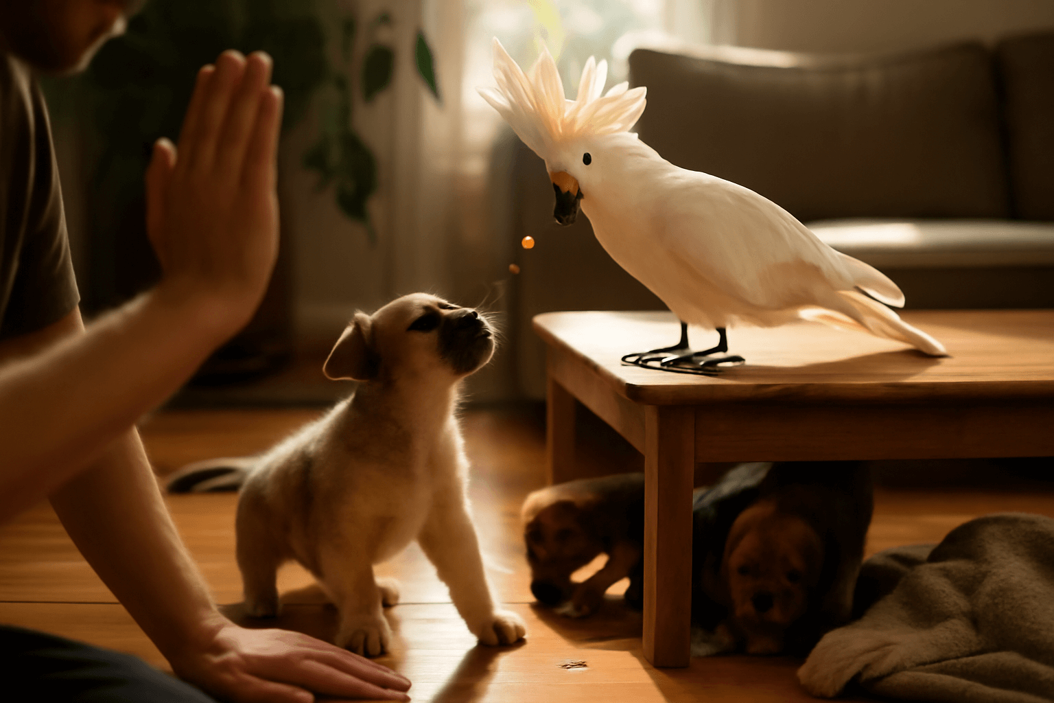 Furby kakadu si dela pravidla sam schvalne krmi stenata 1770577246207