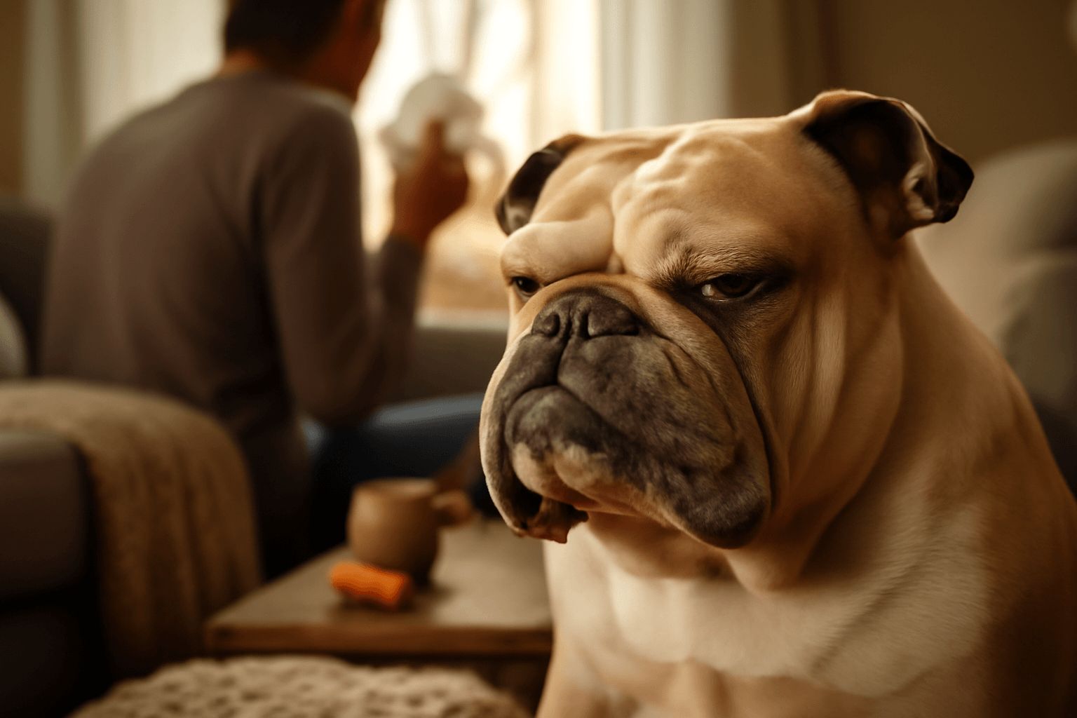 Gary anglicky buldok ktery bere kychani velmi osobne 1771815706969