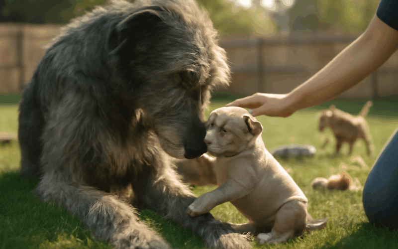 Irsky vlkodav chicken zpomalil hru aby mohl hrat hluchoslepy 1770404450116