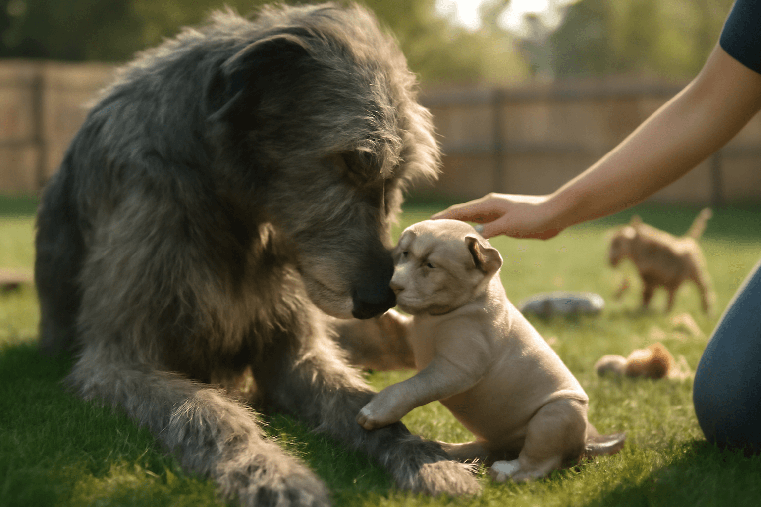 Irsky vlkodav chicken zpomalil hru aby mohl hrat hluchoslepy 1770404450116