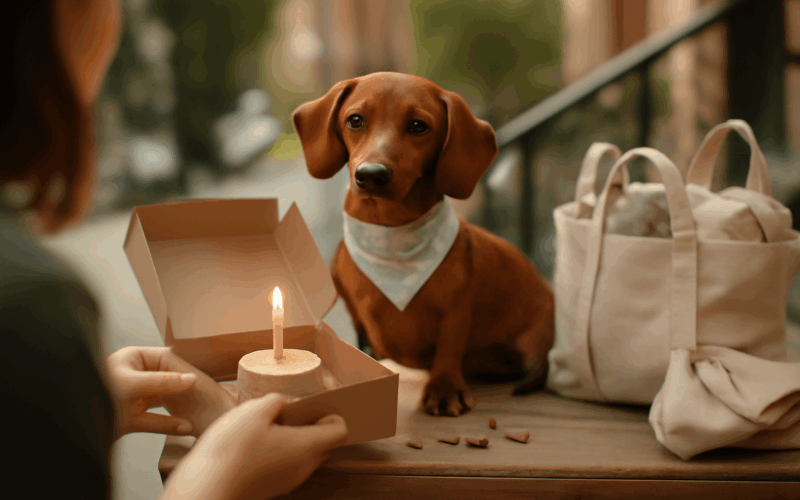 Jezevcice lady oslavila prvni narozeniny dortem i nakupnim v 1770094876514