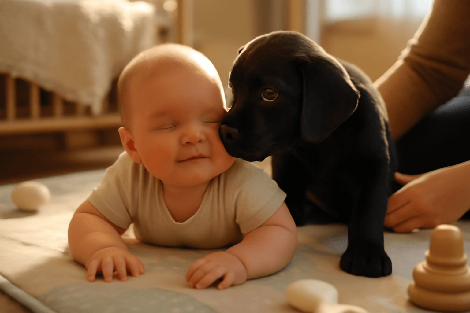 Labradorske stene dela tummy time zabavnym miminko se misto 1771549296094