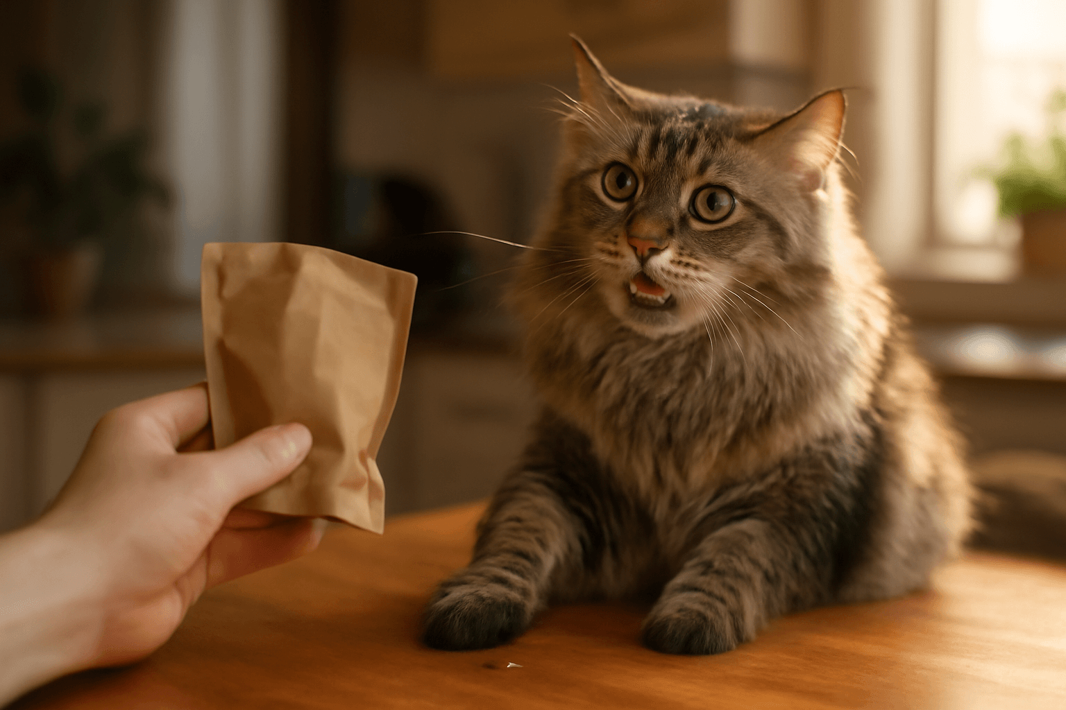 Maine coon mugen dela scenu kdyz mu dojdou pamlsky 1770058873337