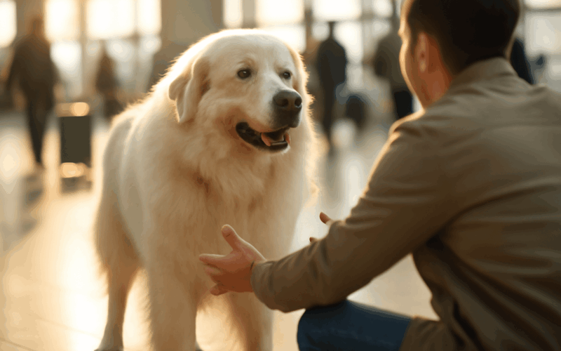 Na letisti se znovu setkal obri great pyrenees ritchie se sv 1770296475961