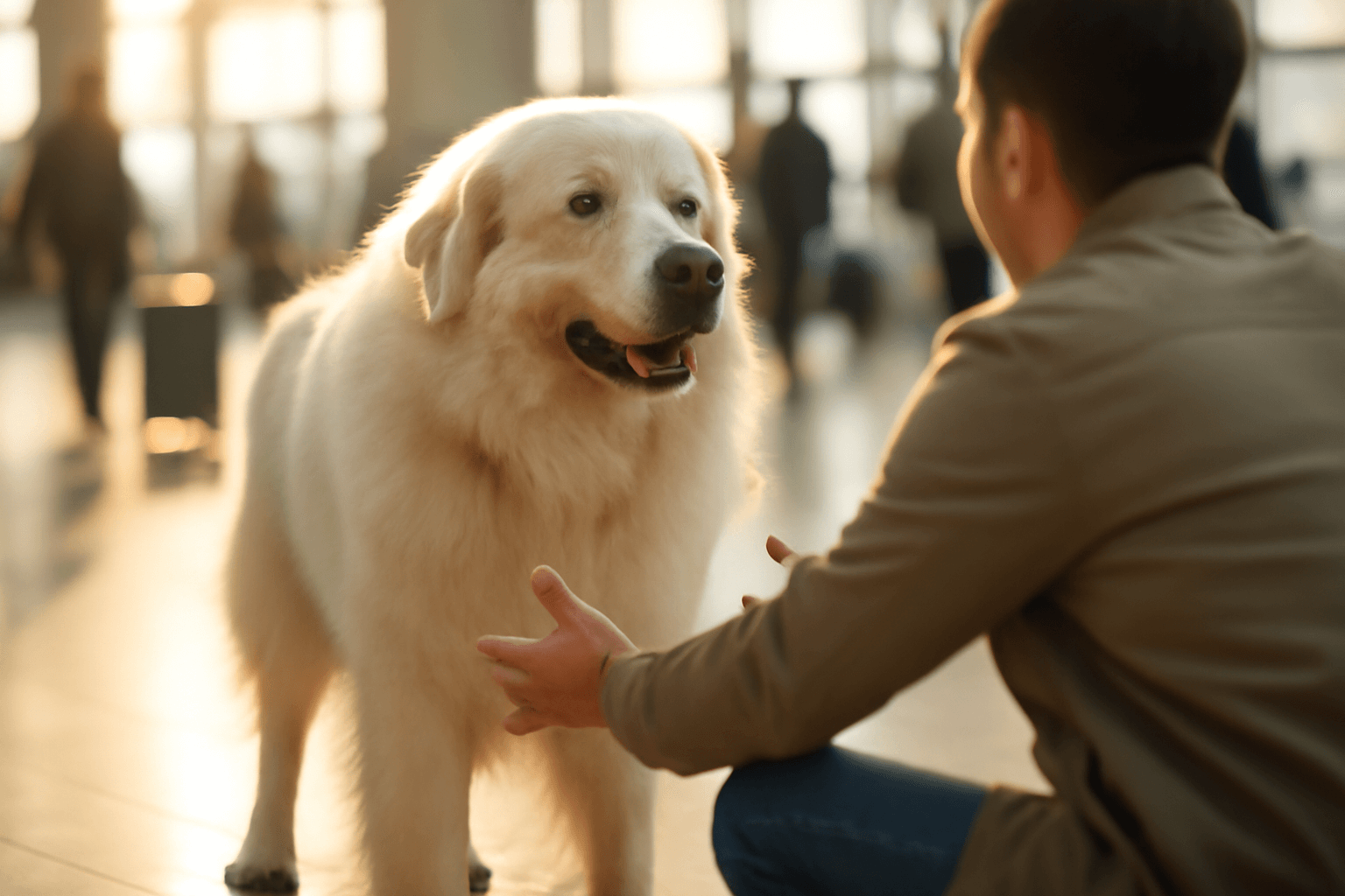 Na letisti se znovu setkal obri great pyrenees ritchie se sv 1770296475961