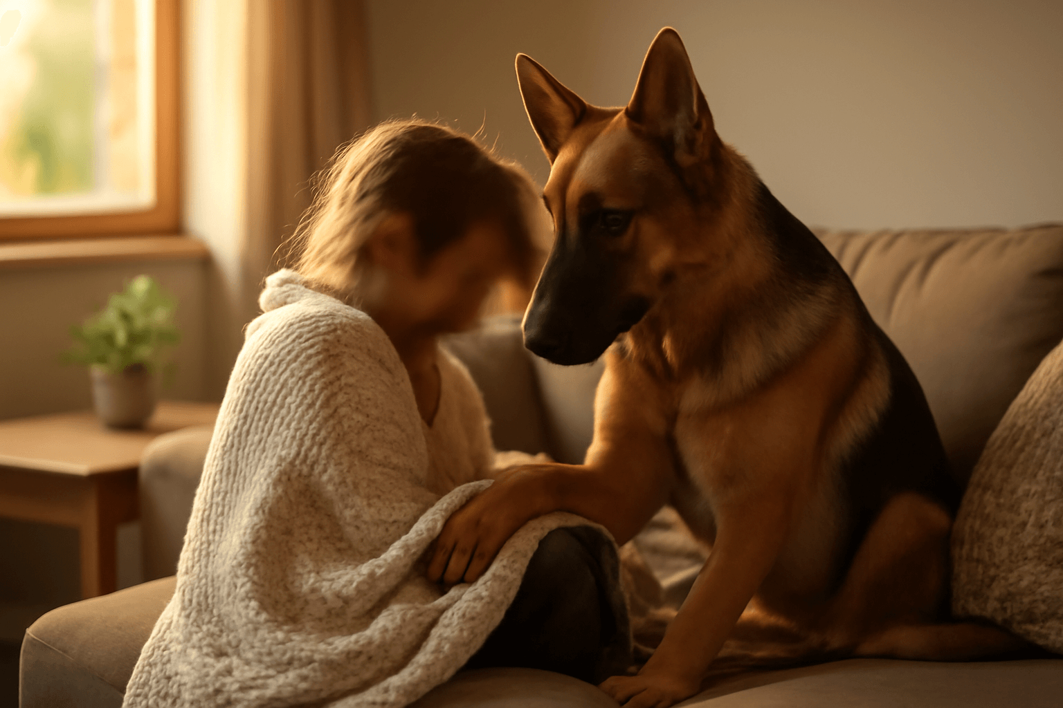 Nemecky ovcak place spolu s divkou v dojemnem videu 1771534890584