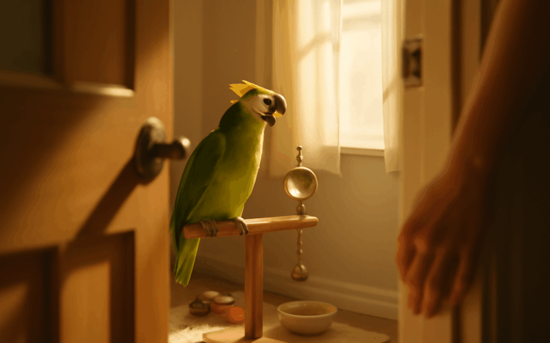 Papousek brody si za zavrenymi dvermi vede dlouhy monolog a 1770469246076