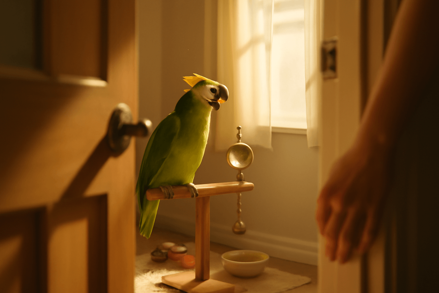 Papousek brody si za zavrenymi dvermi vede dlouhy monolog a 1770469246076