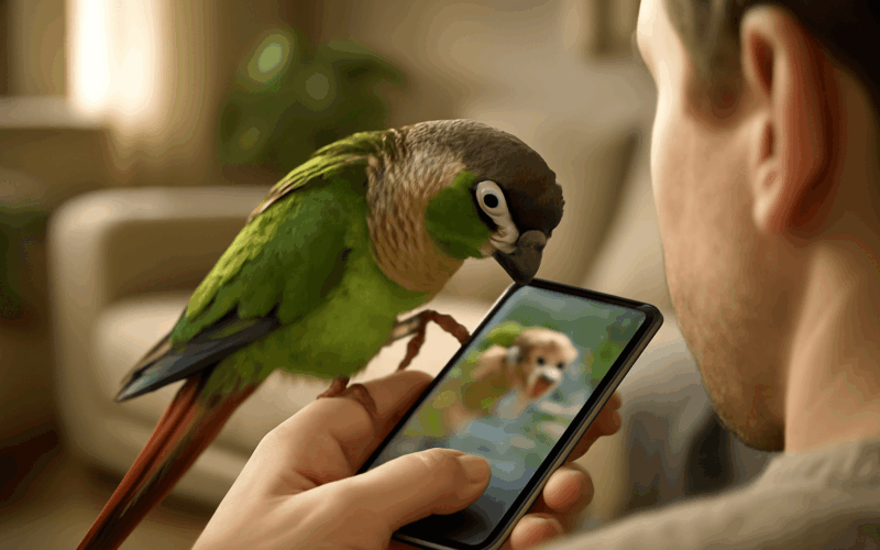 Papousek co lajkuje videa kounura willow si zamilovala psi t 1772255205291