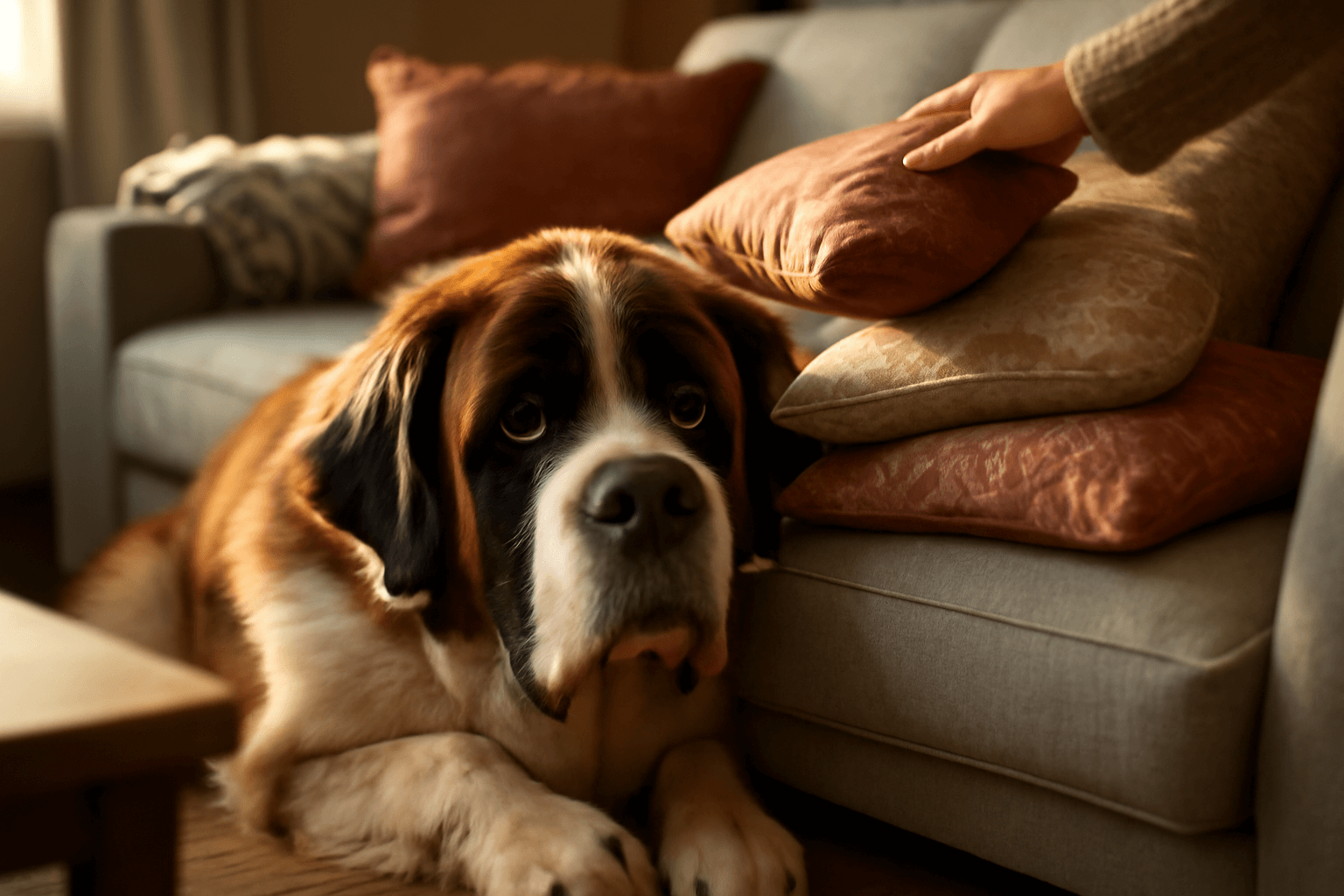 Saint bernard kingsley dava smutne oci kdyz mu na gauci zust 1772218843958