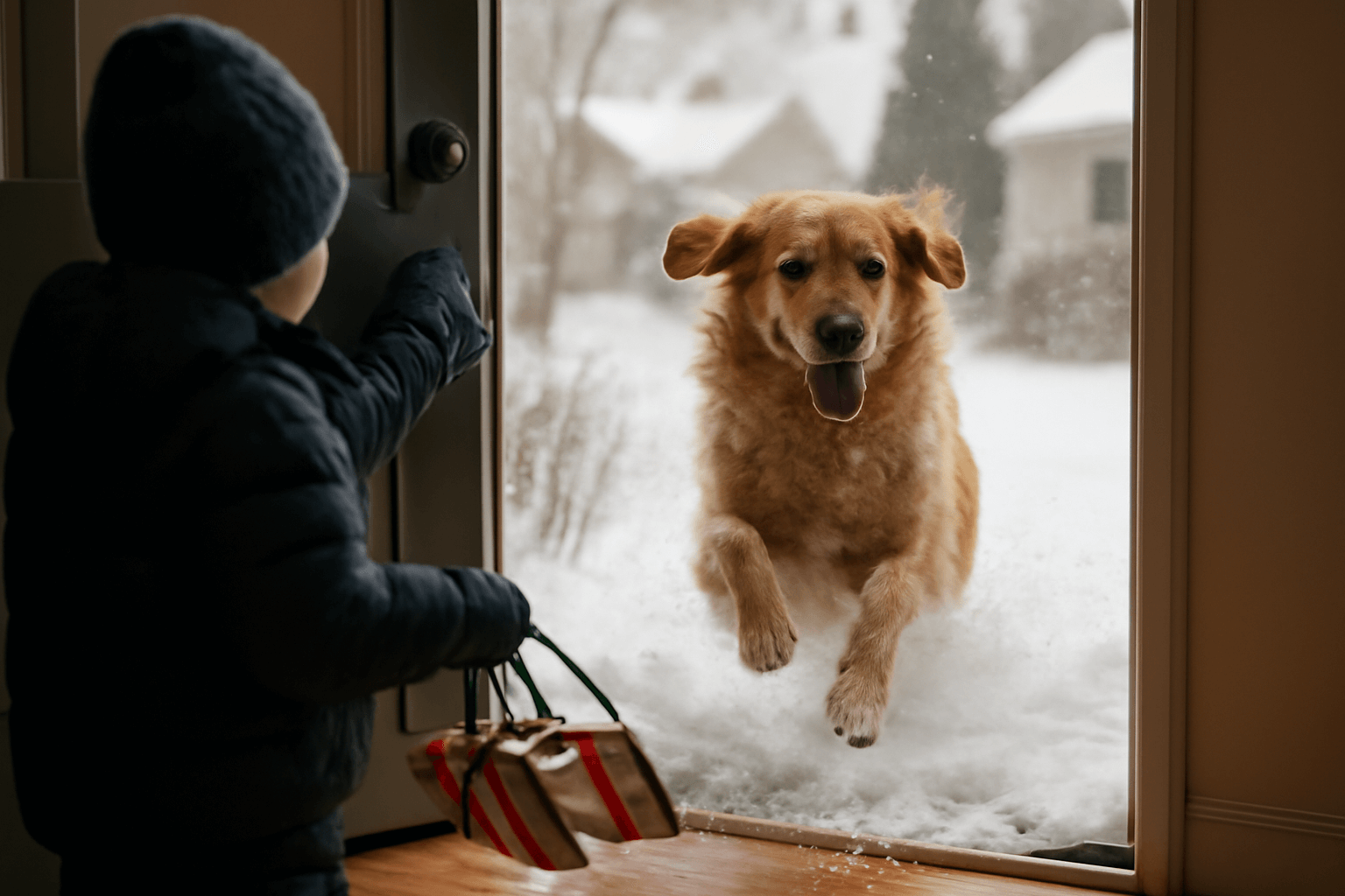 Sousedovy deti pozvaly zlateho retrivra ven a jeho radost st 1770066052107