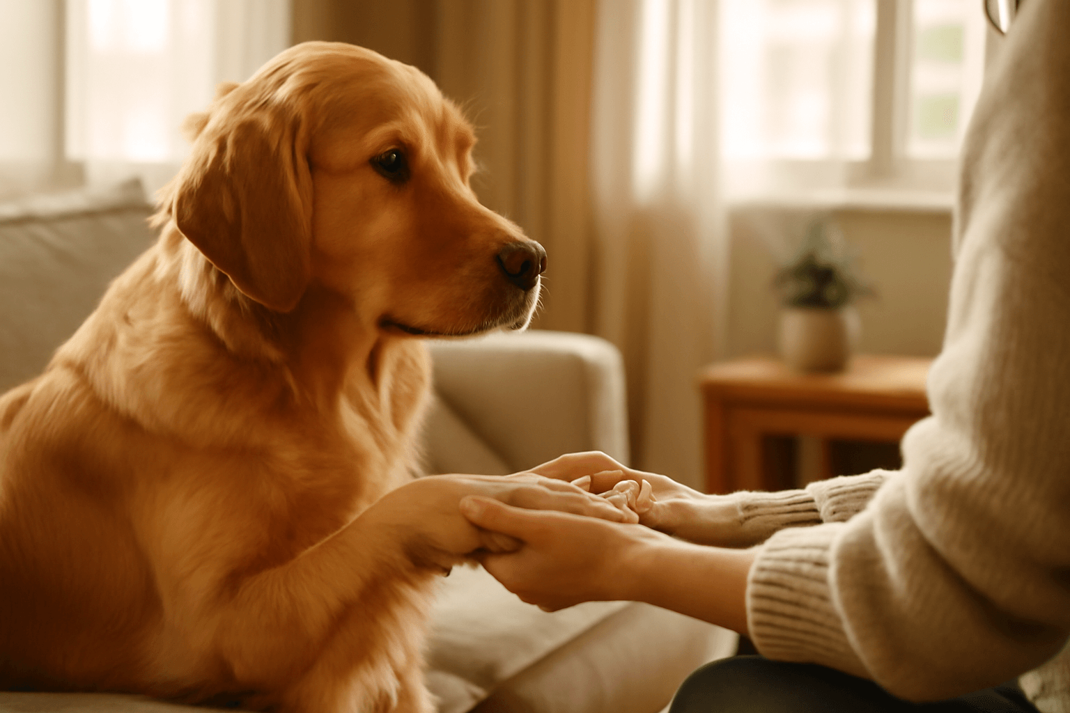 Zebby zlaty retrivr ktery miluje drzet maminu ruku 1770044494341