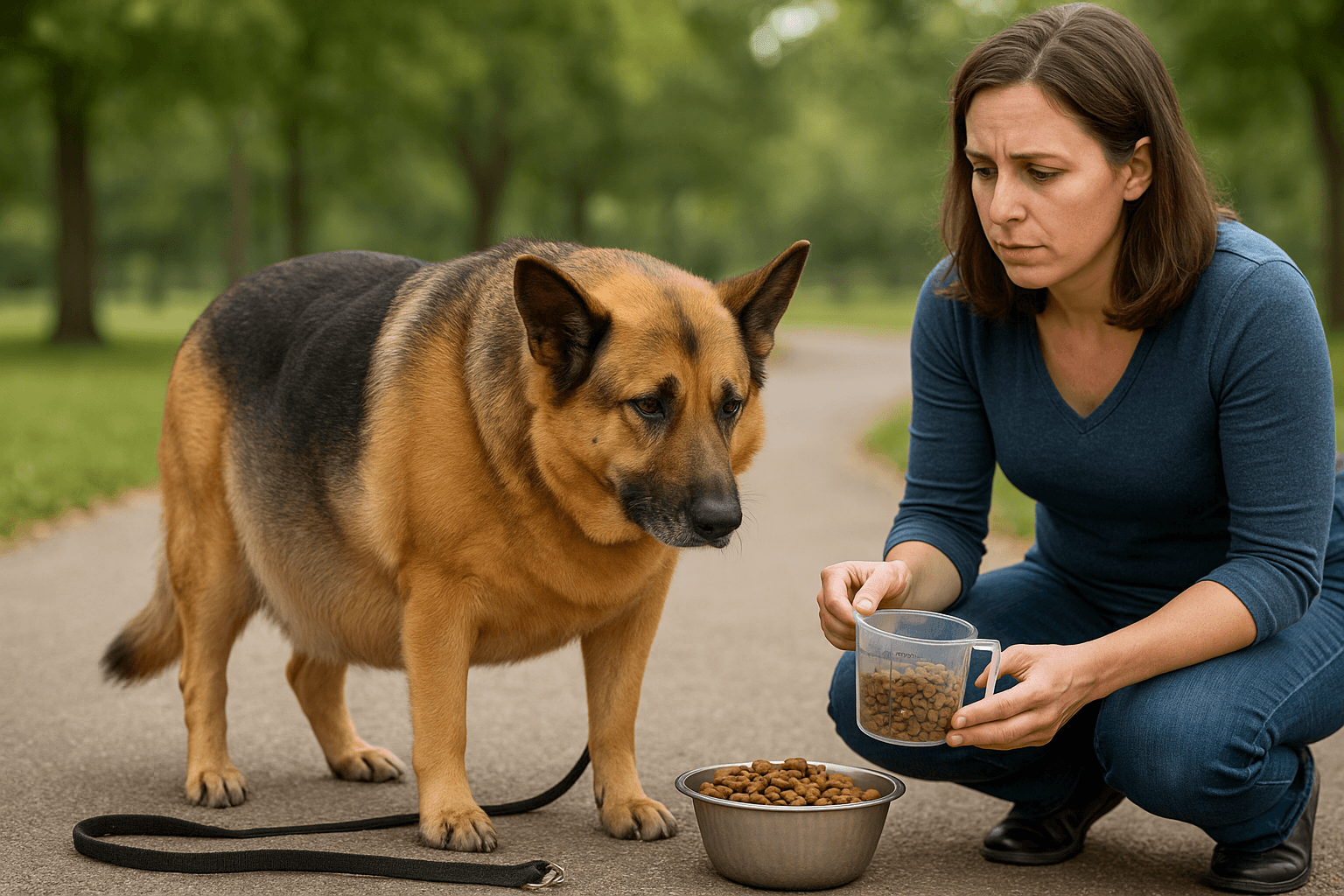 Obezita u nemeckeho ovcaka jak na nadvahu a hubnuti 1775959403160